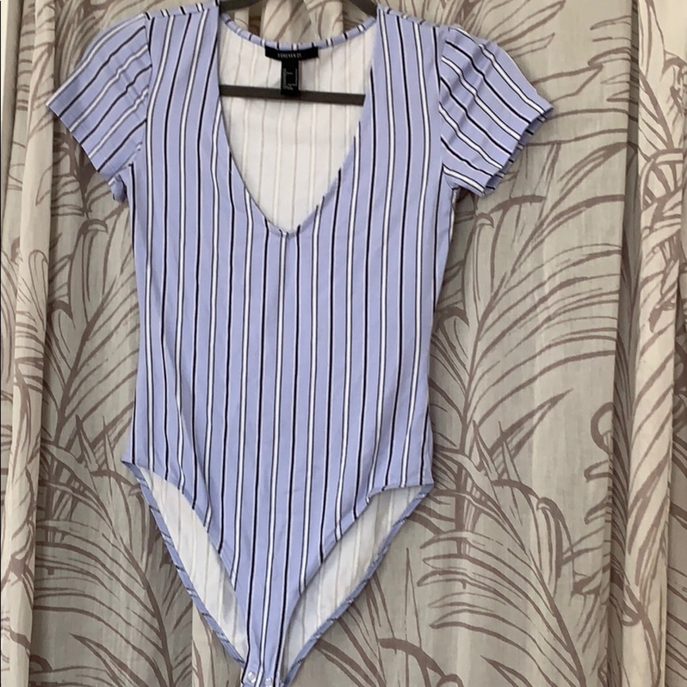 F21 striped bodysuit